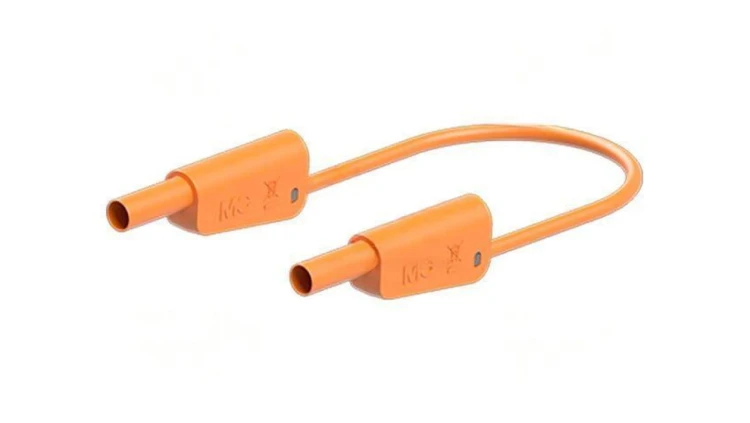 Przewód pomiarowy 19A wtyk bananowy 4mm,z obu stron Dł: 0,25m 66.2011-02530