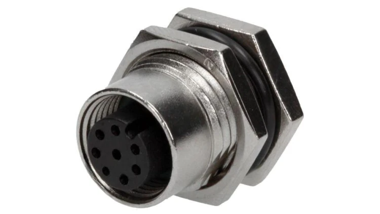 Złącze M12, żeńskie, PIN:8, gniazdo, proste, 30V M12A-08PFFS-SF8001