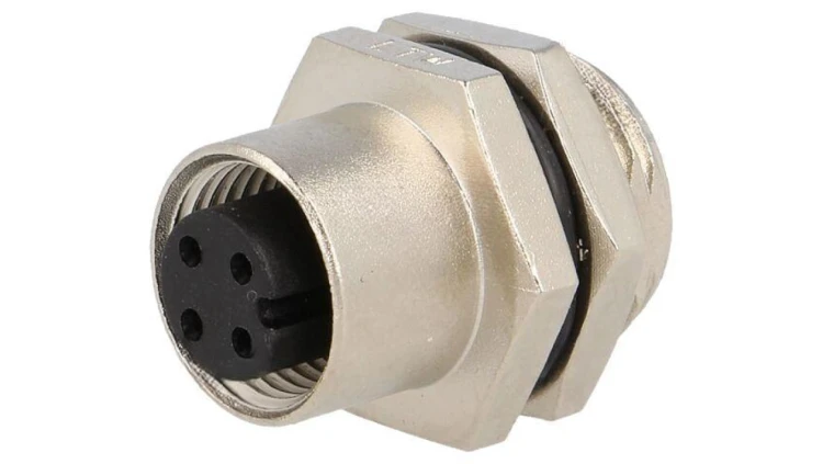 Złącze M12, żeńskie, PIN:4, gniazdo, proste, 250V M12A-04PFFS-SH8001