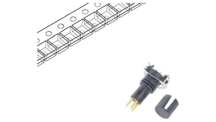 Złącze M8, męskie, PIN:4, gniazdo, pionowe, 30V M8S-04PMMT-EE0001