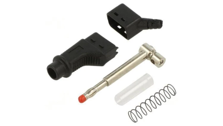 Złącze laboratoryjne bananowe 4mm wtyk 19A 600V czarny 1mm2 66.9327-21