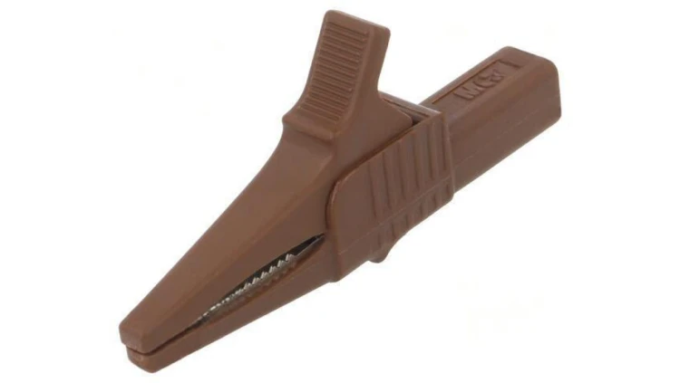 Zacisk krokodylkowy 32A 1kVDC brązowy Zakr.chwyt: max.20mm 66.9755-27