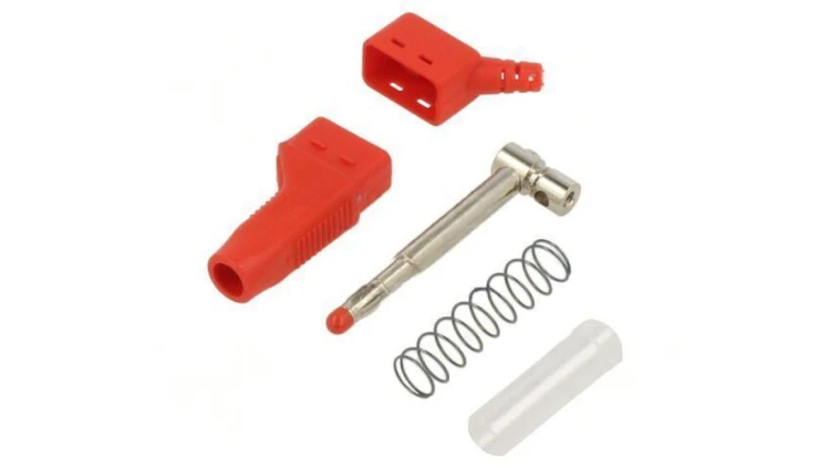 Złącze laboratoryjne bananowe 4mm wtyk 19A 600V czerwony 66.9327-22