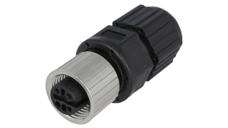Złącze M12, żeńskie, PIN:4, wtyk, proste, 250V M12A-04BFFA-SL8001