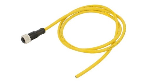 Złącze M12, żeńskie, PIN:5, wtyk, proste, 60V M12A-05BFFM-SL8A01