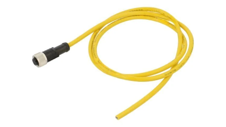Złącze M12, żeńskie, PIN:5, wtyk, proste, 60V M12A-05BFFM-SL8A01