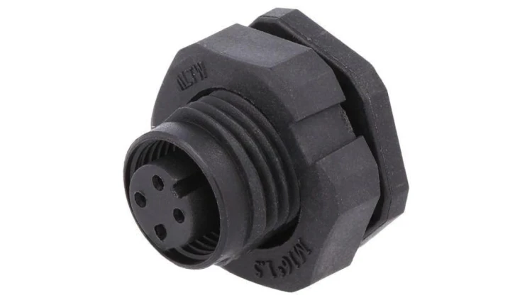 Złącze M12, żeńskie, PIN:4, gniazdo,250V MSAP-04PFFP-SF8002