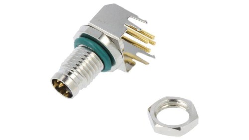 Złącze M8, męskie, PIN:4, gniazdo, kątowe 90, 30V M8AS-04PMMR-SF8001