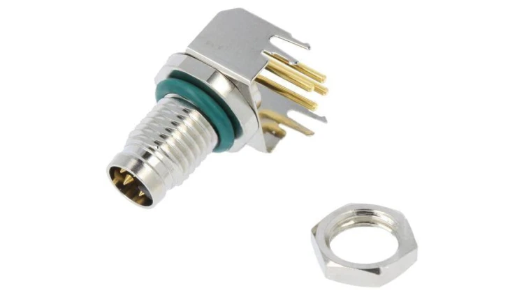 Złącze M8, męskie, PIN:4, gniazdo, kątowe 90, 30V M8AS-04PMMR-SF8001