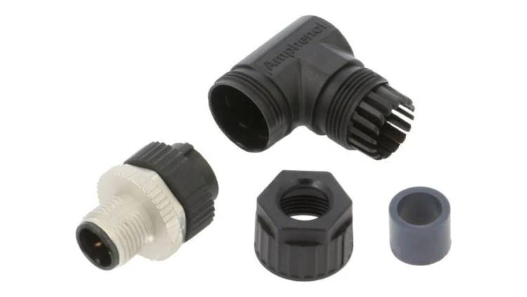 Złącze M12, męskie, PIN:5, wtyk, kątowe, 250V M12A-05BMMA-SR7001