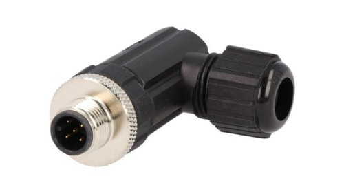 Złącze M12, męskie, PIN:5, wtyk, kątowe 90, 250V M12A-05BMMB-SR7001