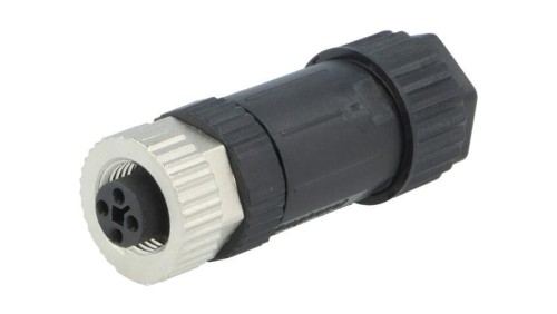 Złącze M12, żeńskie, PIN:4, wtyk, proste M12T-04BFFB-SL7002