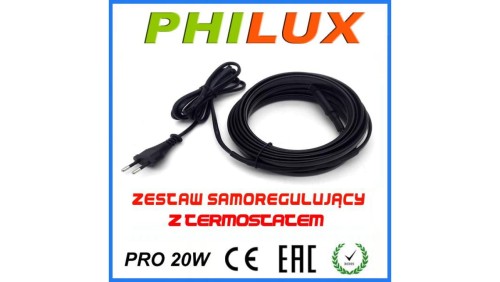 Przewód grzejny samoregulujący z wtyczką PRO20W 3m z termostatem