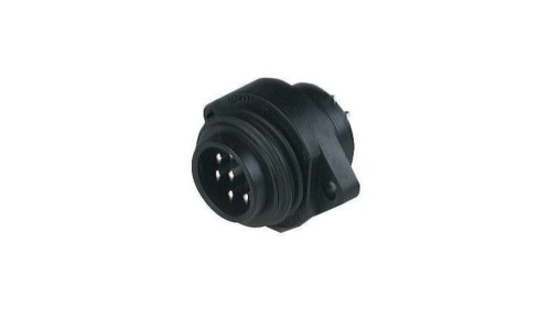 Okrągłe złącze zasilające panelowe (seria CA) męskie 7-PINowe montaż frontowy z kołnierzem 230 VAC/DC 10 A CA 6 GS 932326100