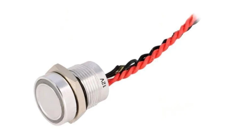 Przełącznik piezoelektryczny Poz: 2 SPST-NO 0,2A24VAC IP68 PS165P10YNT1R12V
