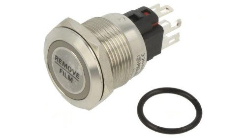 Przełącznik wandaloodporny Poz: 2 SPDT 1A220VAC IP65 ON-ON ONPOW6119F-11ZE/42RGB/12V/S