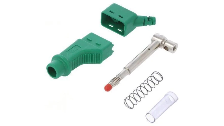 Złącze laboratoryjne bananowe 4mm wtyk 32A 600V zielony 66.9328-25