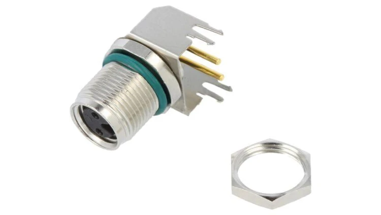 Złącze M8, żeńskie, PIN:2, kątowe 90, 60V M8AS-02PFFR-SF8001