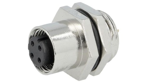 Złącze M12, żeńskie, PIN:4, gniazdo, proste, 250V M12D-04PFFS-SH8001