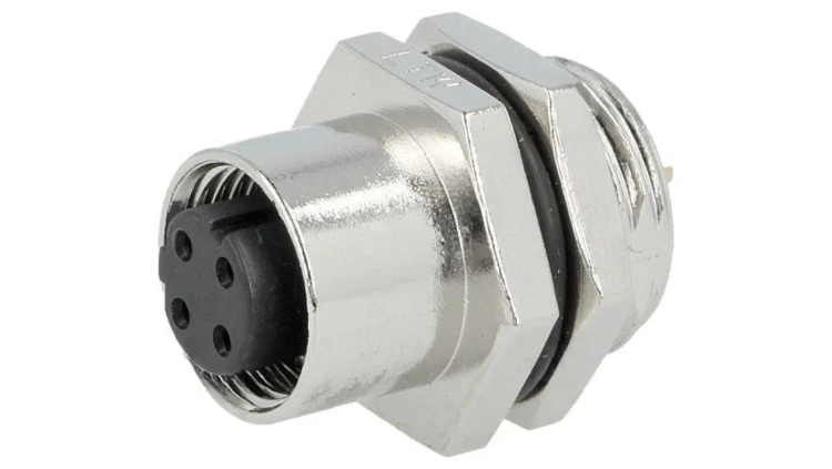 Złącze M12, żeńskie, PIN:4, gniazdo, proste, 250V M12D-04PFFS-SH8001