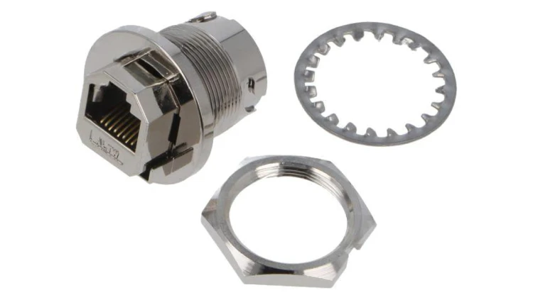 Złącze RJ45, żeńskie, PIN:8, proste RCM-6APFFH-TCM7001
