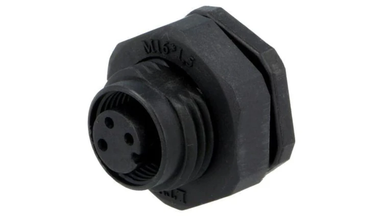 Złącze M12, żeńskie, PIN:3, gniazdo,250V MSAP-03PFFS-SF8002