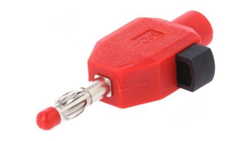 Złącze laboratoryjne bananowe 4mm wtyk 10A 60V czerwony 22.3006-22