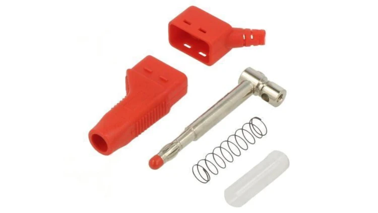Złącze laboratoryjne bananowe 4mm wtyk 19A 30VAC 60VDC 1mm2 64.9325-22