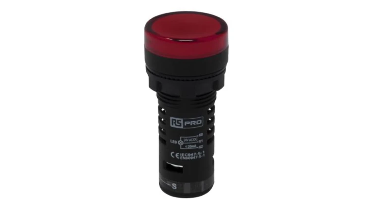Lampka kontrolna w komplecie z układem testowym, Ø 22mm, IP65, RS PRO