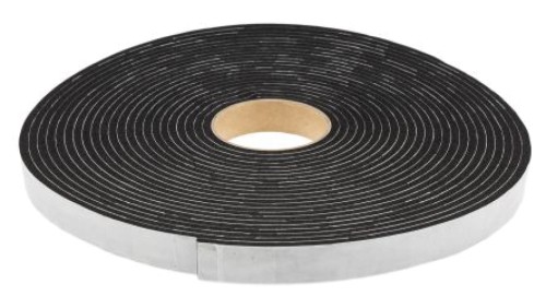 Taśma piankowa, 15m x 25mm x 6mm, kolor: Czarny, RS PRO