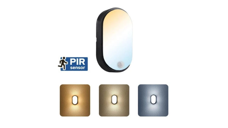 Oprawa kanałowa z czujnikiem 15W, 1200lm, 3CCT, IP54, czarny, PALERMO HOROZ