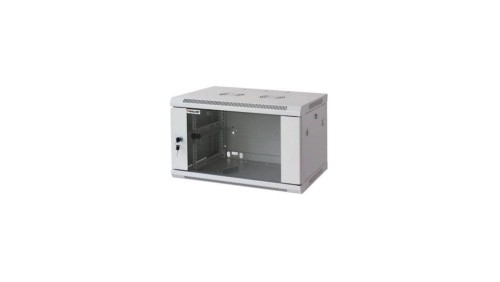 Szafka wisząca złożona 6U 600x450 rack 19 drzwi szkło szara