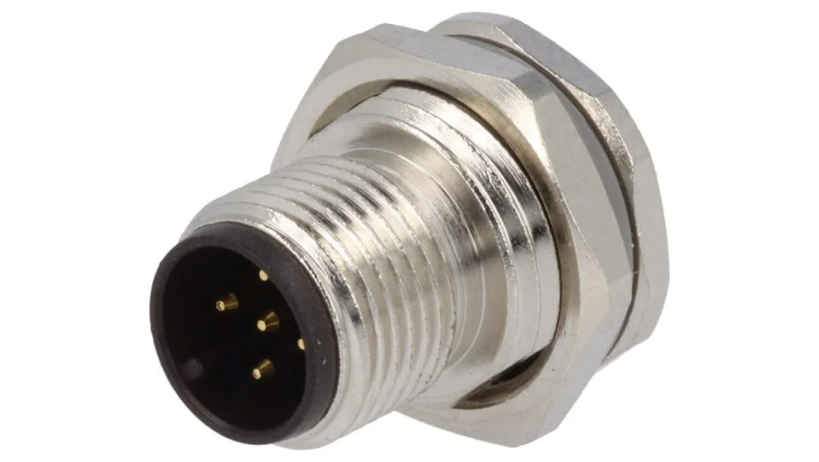 Złącze okrągłe M12 męskie proste do lutowania 5-PIN 60V T4130012051-000