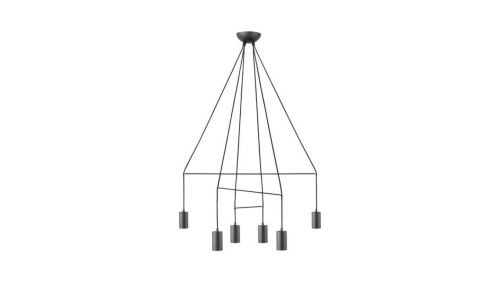 Nowodvorski lampa wisząca IMBRIA GU10 x 6 Stal lakierowana Przewód w oplocie Czarny ~220-230 V MAX: 35W