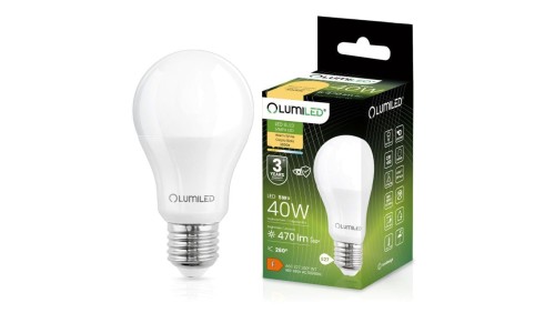 Żarówka LED E27 A60 5W = 40W 470lm 3000K Ciepła 260 LUMILED