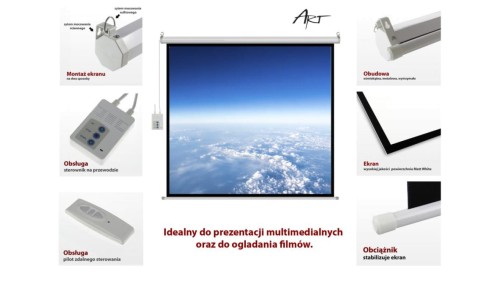 EKRAN ELEKTRYCZNY 16:9 106 234x131cm z pilotem FS-106 16:9 ART