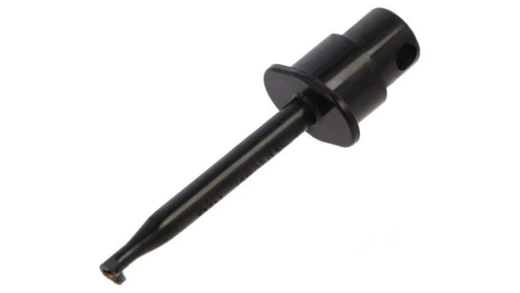 Chwytak pomiarowy haczykowy 1A 60VDC czarny 2mm 30VAC 24.0139-21