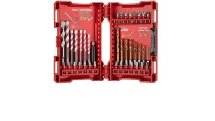 Zestaw wierteł uniwersalnych i RED HEX do metalu oraz bitów 39szt. Shockwave Impact Duty Milwaukee