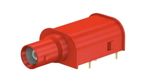 Adapter BNC gniazdo czerwony lutowany Wersja: izolowane 67.9569-22