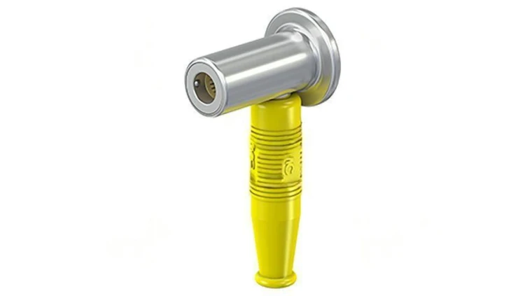 Złącze laboratoryjne bananowe 6mm gniazdo żółty zaciskane 15.0010