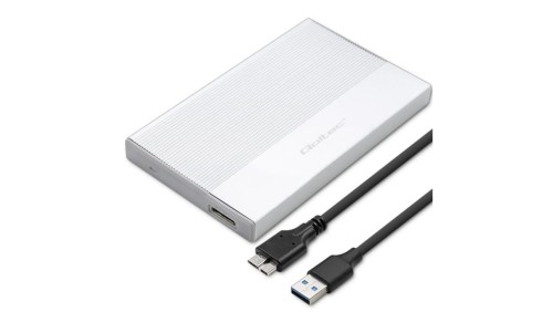 Qoltec Aluminiowa Obudowa Kieszeń na dysk SSD HDD 2.5 SATA USB 3.0 Super speed 5Gb/s 2TB Srebrny