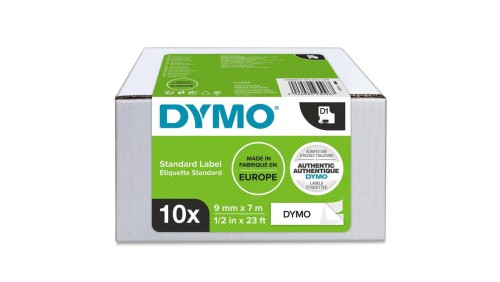 Taśma DYMO D1 9mm x 7m czarny/ biały PACK /10szt./