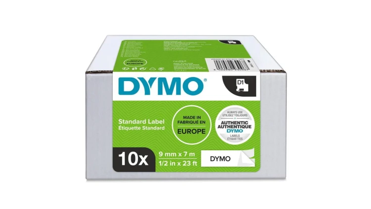 Taśma DYMO D1 9mm x 7m czarny/ biały PACK /10szt./