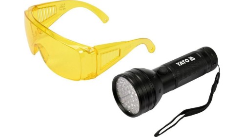 ZESTAW LATARKA UV 51 LED I OKULARY