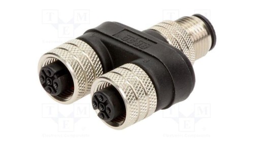 Trójnik M12 męski M12 żeński x2 kod A-DeviceNet / CANopen 1200680137