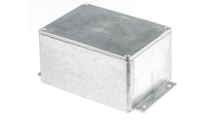 Obudowa ekranowana Srebrny z kołnierzem, 168.7 x 101.6 x 76.5mm, RS PRO