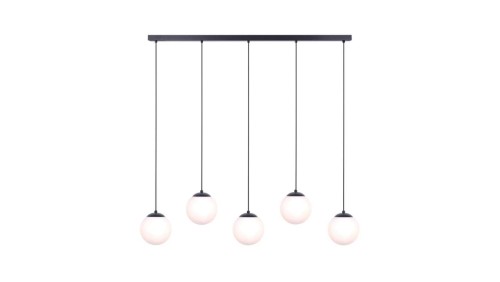 Lampa wisząca, zwisy regulowane na listwie CAMINA, szklane klosze K-4747 Kaja Lighting