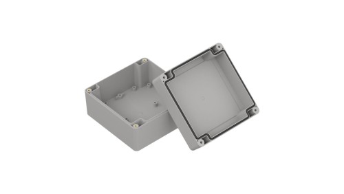 ZP120.120.75SJ-IP67 TM PC - Obudowa hermetyczna ZP120.120.75 jasna z uszczelką zalewaną i tulejkami mosiężnymi PC