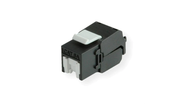 ROLINE Cat.6A (Class EA) Keystone, RJ45, nieekranowany, beznarzędziowy, czarny