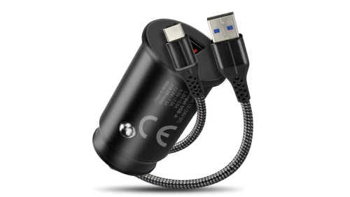 Ładowarka samochodowa everActive CC-15QC z gniazdem USB QC3.0 18W + kabel USB-C 1m